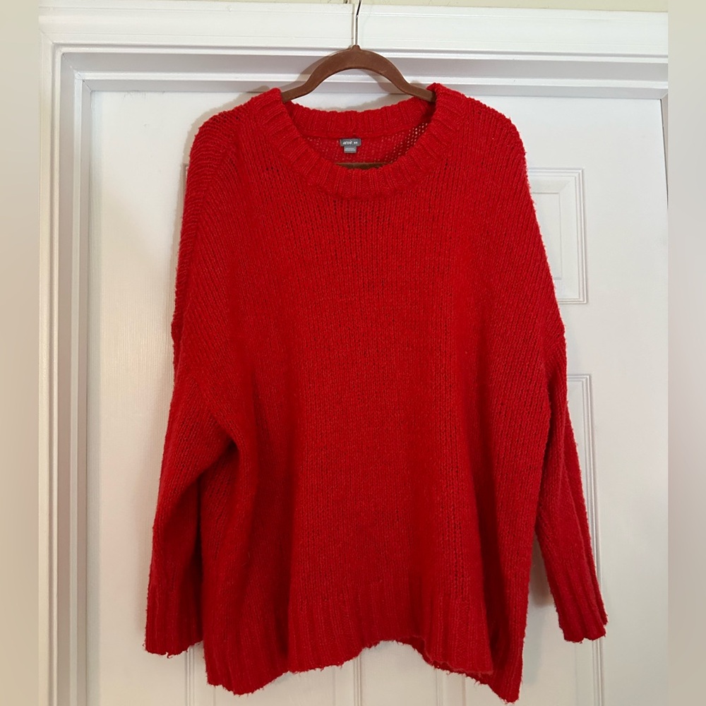 aerie Pullover Oversized Sweater-Red